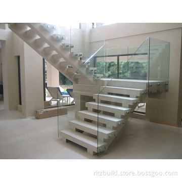 Good Design Interior Glass Stair Railing Balustrade
